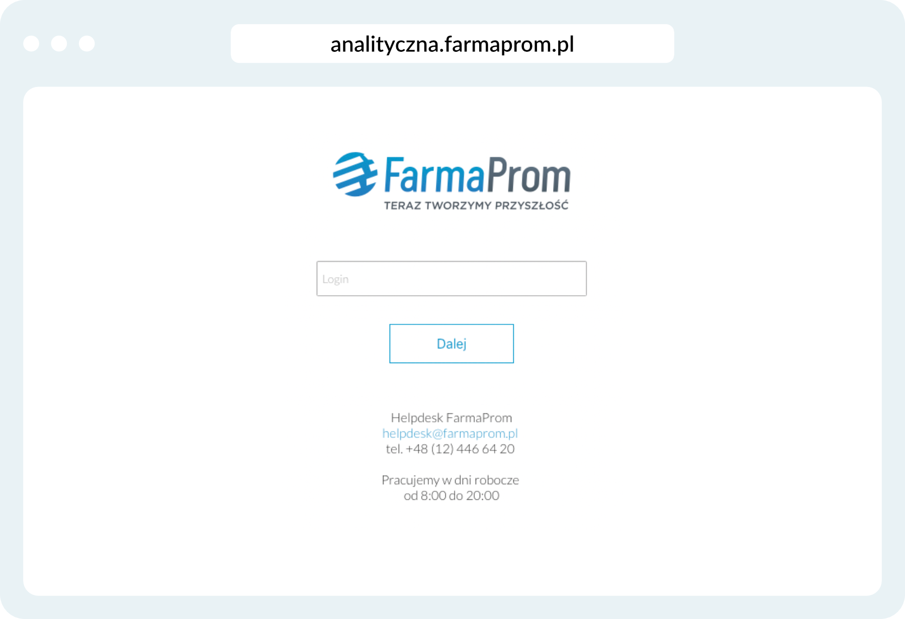 Logowanie do aplikacji analitycznej FarmaProm